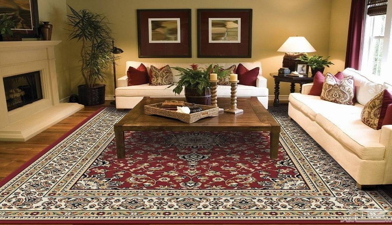 چیدمان فرش در پذیرایی مربع