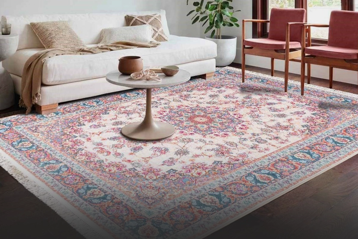 چیدمان فرش در پذیرایی مربع