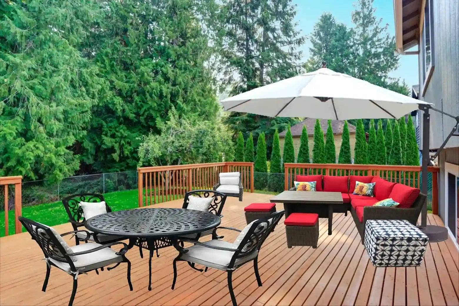 چیدمان مبلمان فضای باز